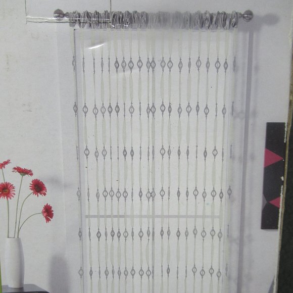 Dorm Life Other - Grey Beaded Ribbon Window Curtain/Panel